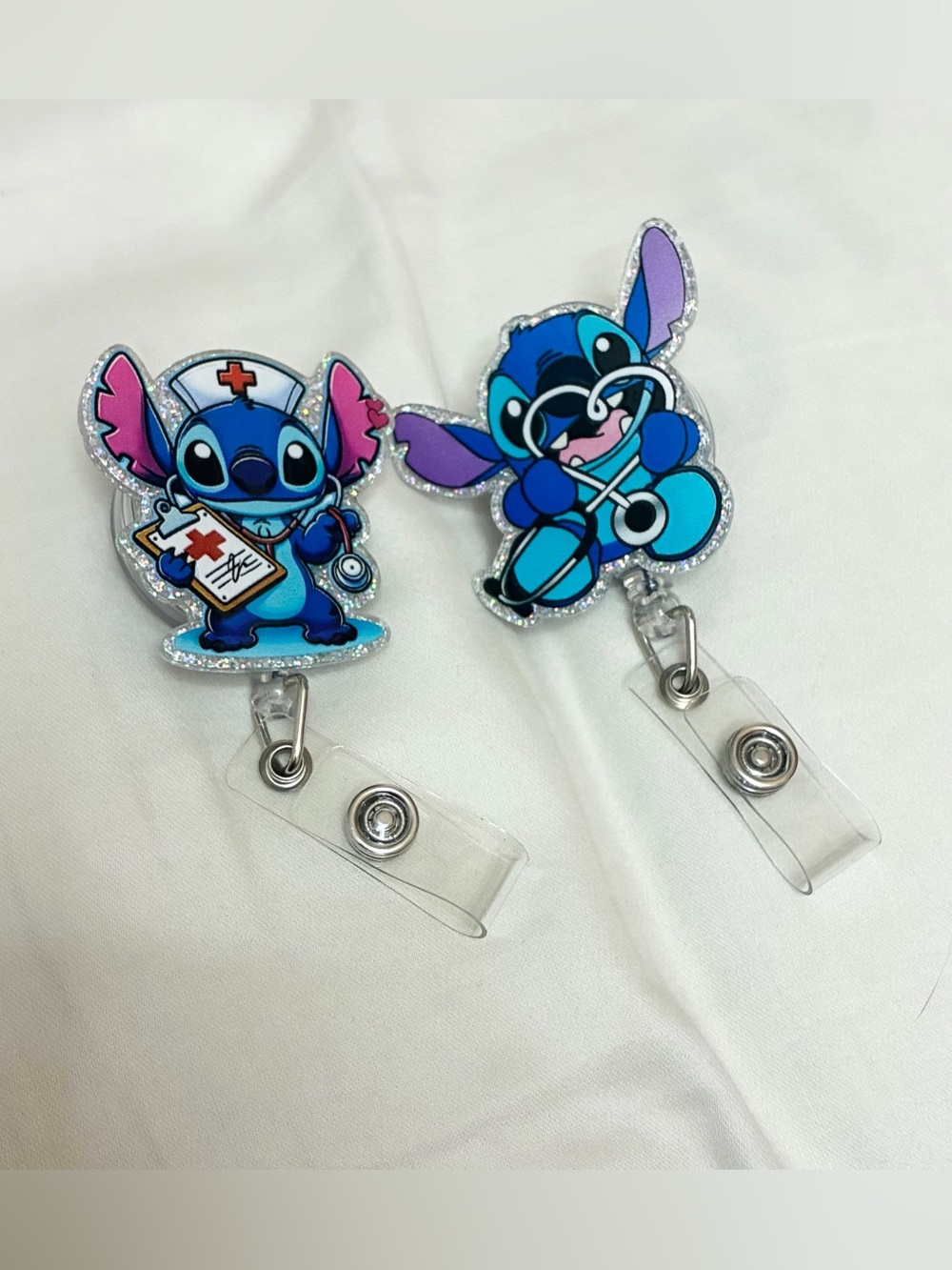 Stitch pediatric nurse badge reels bundle